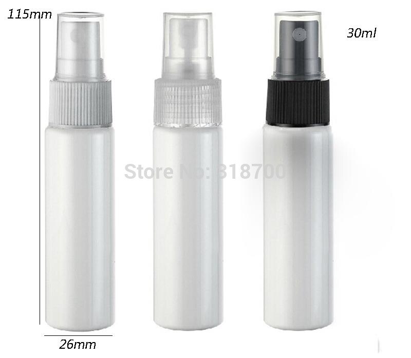 50x30ml 실린더 흰색 플라스틱 향수 병, 1 온스 흰색 절반 커버 스프레이 병, 화장품 포장, 화장품 용기